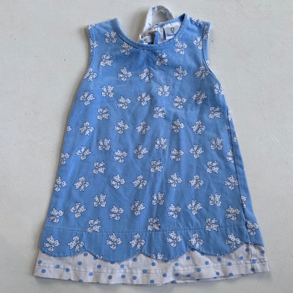 Florence Eiseman Blue Ribbon Print Dress